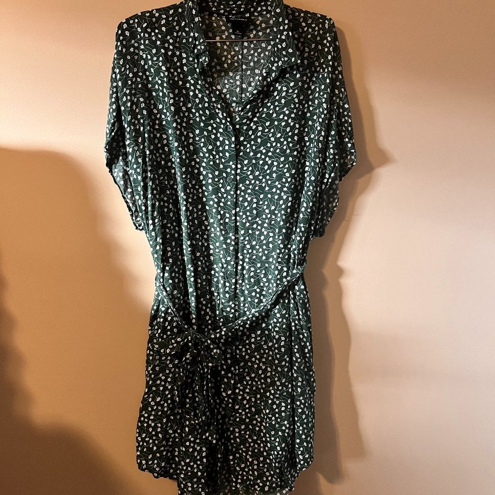 Monki Green with white floral dress
